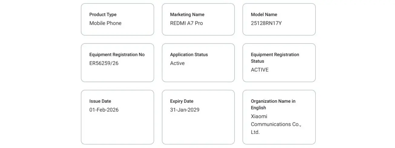 Сертификации Redmi A7 Pro раскрыли его основные характеристики