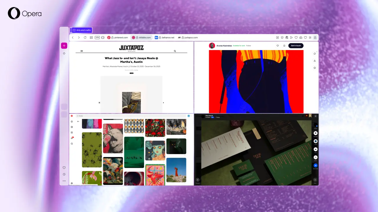 Вышла Opera One R3: улучшенные группы вкладок, разделение экрана и обновленная программа бета-тестирования