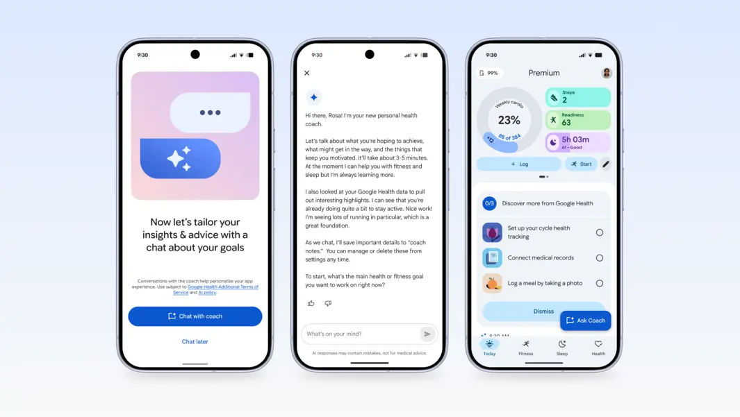 Google представила &laquo;безэкранный&raquo; Fitbit Air и приложение Google Health для замены Fitbit