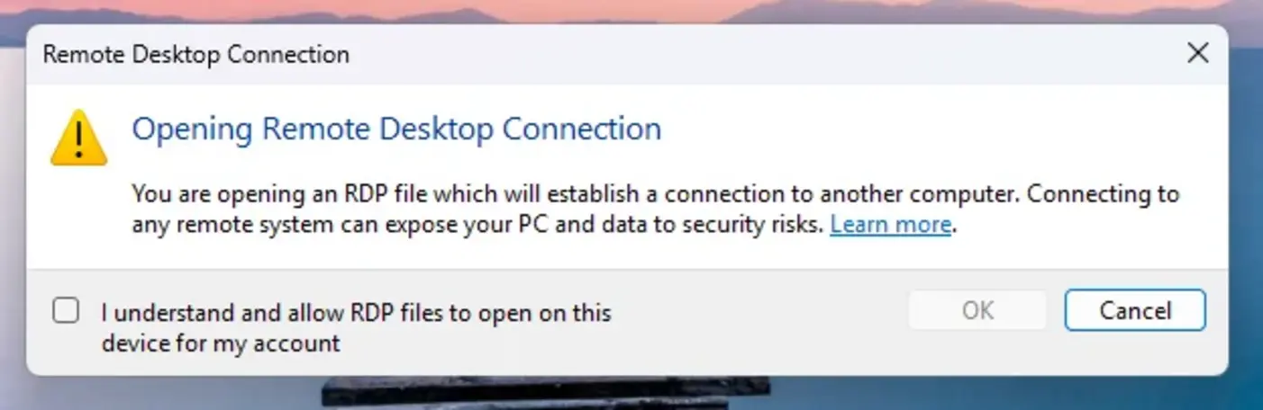 Microsoft усиливает защиту Windows от вредоносных файлов Remote Desktop