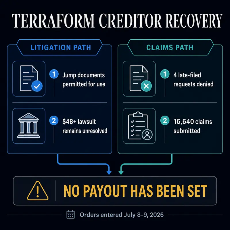 Судья разрешил Terraform использовать доказательства по делу Jump, отклонив четыре запоздалых требования кредиторов