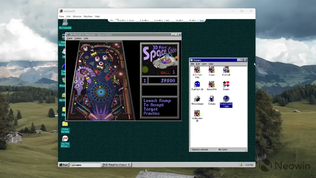Windows 95 из браузера: масштабное обновление добавило общий буфер обмена, передачу файлов и интернет-соединение