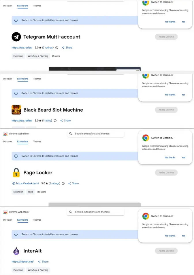 Более 100 расширений Chrome в Web Store охотятся за аккаунтами и данными пользователей