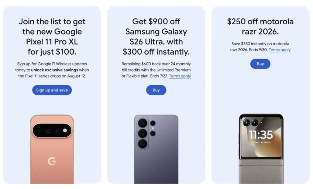 Упс, они снова это сделали: Google Fi слил дизайн Pixel 11 Pro и дикую акцию на $100