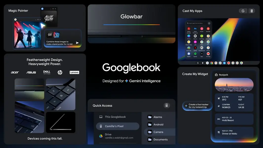 Google представила новые ноутбуки Googlebook с ИИ Gemini, &laquo;Magic Pointer&raquo; и дизайном &laquo;Glowbar&raquo;
