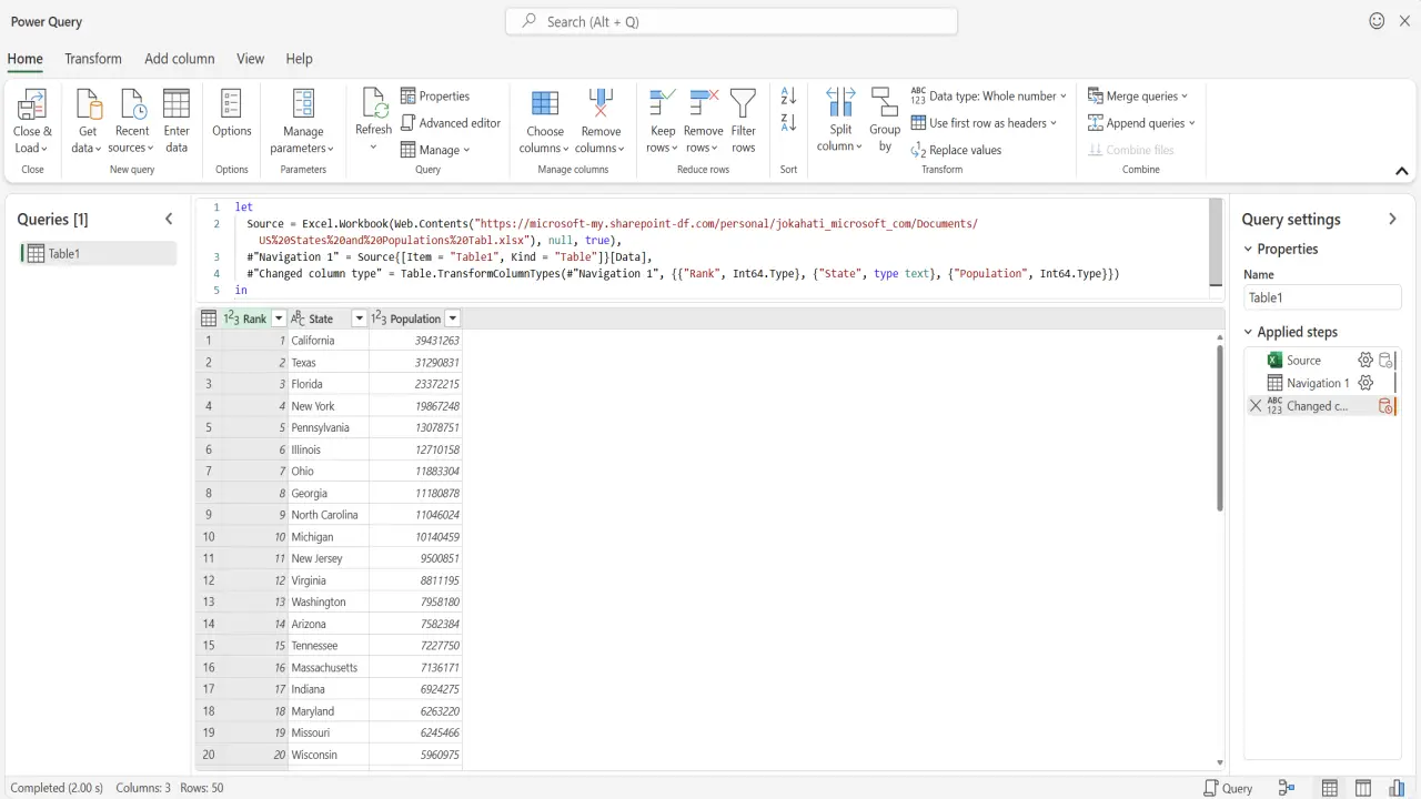 Power Query теперь полностью доступен в веб‑версии Excel.