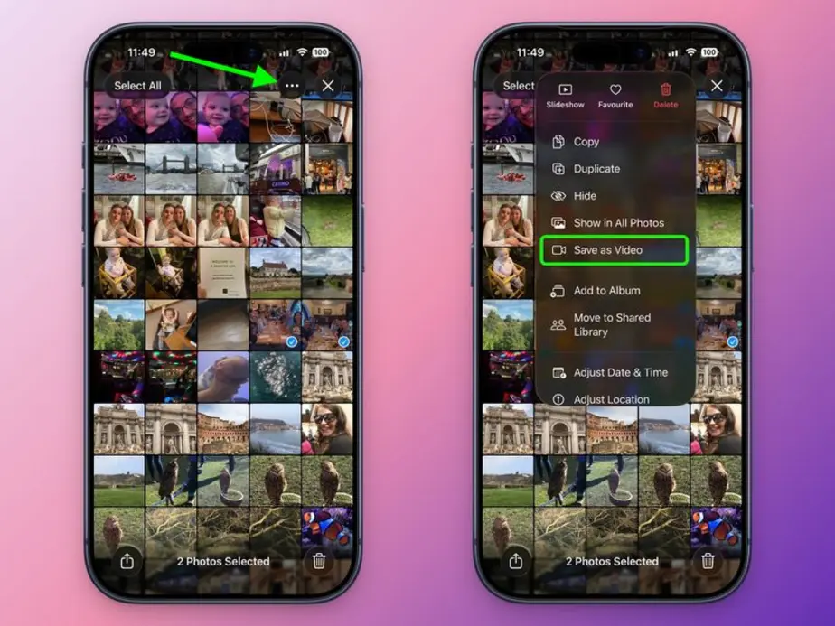 Как объединить несколько Live Photos в одно видео на iPhone
