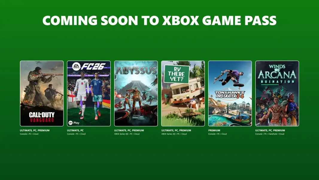 Call of Duty: Vanguard, EA Sports FC 26 и другие хиты пополняют библиотеку Xbox Game Pass