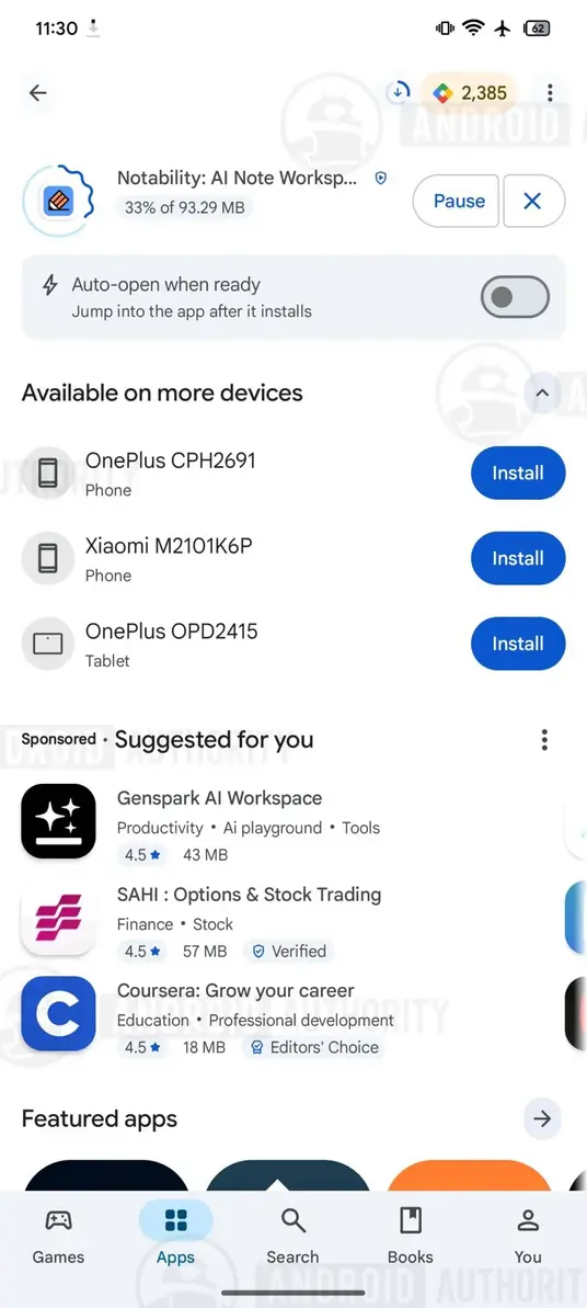 Google Play может скоро позволить ставить загрузку приложений на паузу
