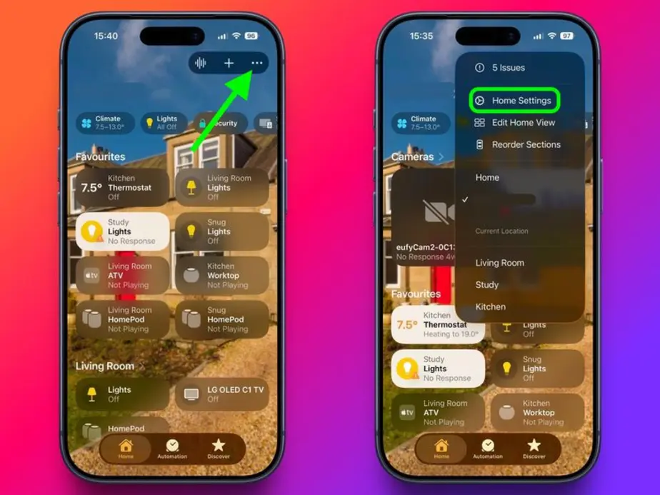 Настройте HomePod для оповещения о сигналах датчиков дыма