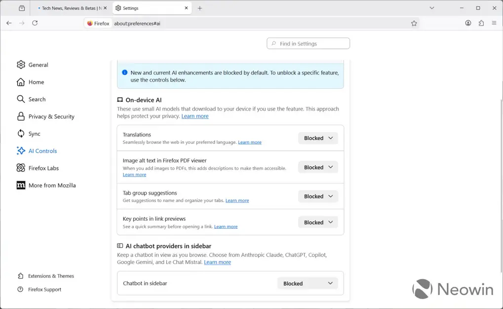 Firefox 148.0 с кнопкой отключения ИИ, исправлениями перетаскивания и многим другим