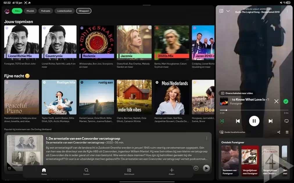 Spotify обновил интерфейс для Android-планшетов