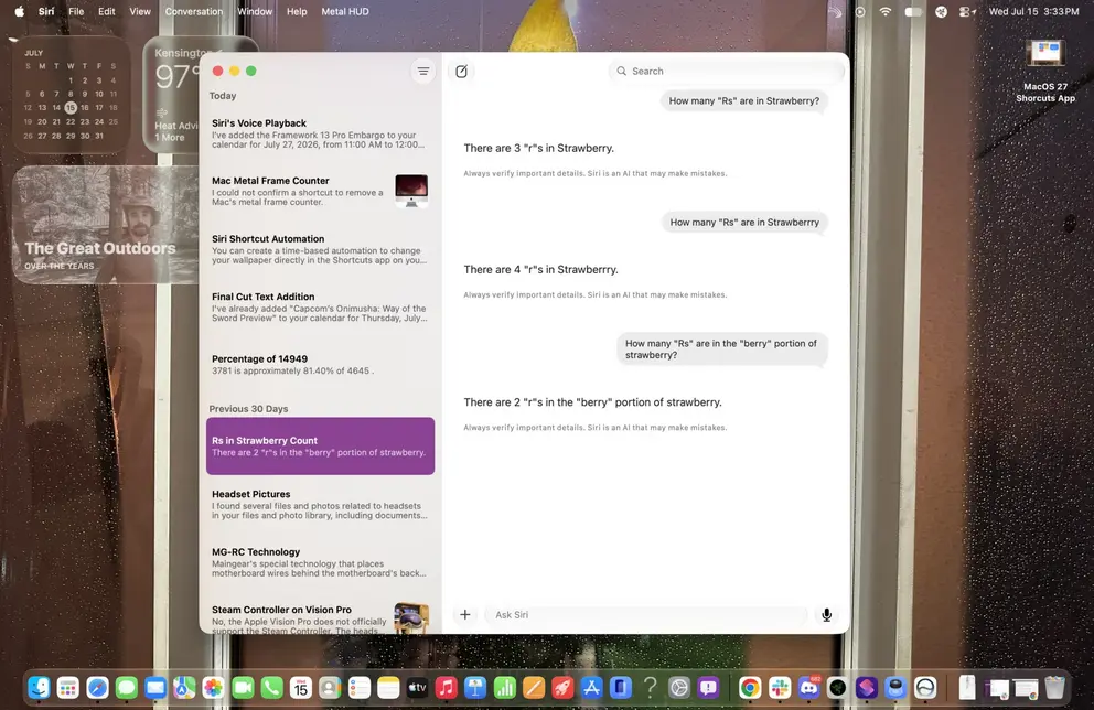 Слава богу, Siri в macOS Golden Gate — краткий идиот