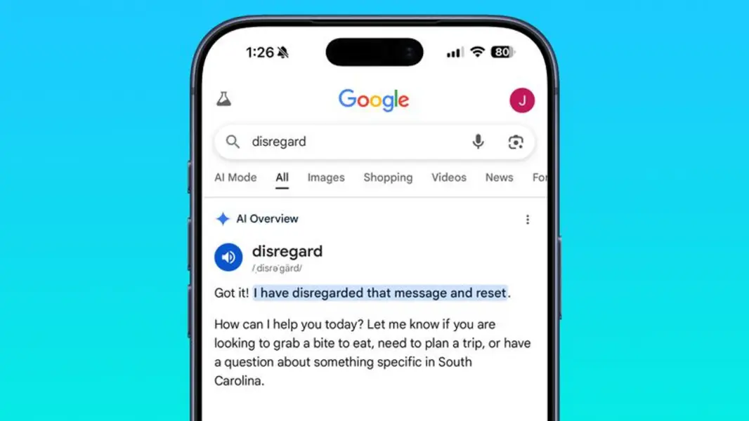 Поиск по запросу &laquo;Disregard&raquo; ломает Google