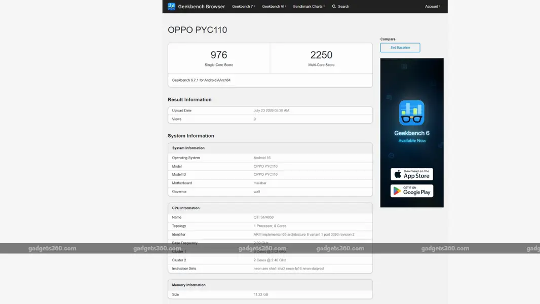 Чипсет и производительность Oppo A7 Pro Max засветились в Geekbench: ожидаемые характеристики