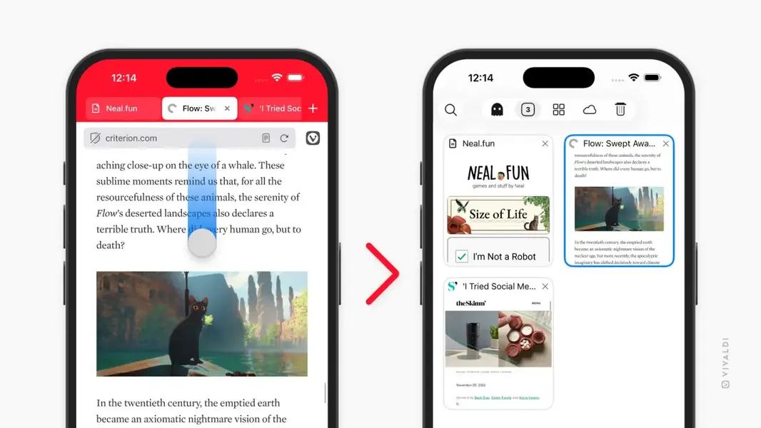 Vivaldi 7.8 добавляет закрепленные вкладки и приватный поиск для мобильных устройств
