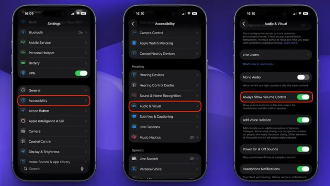 Добавьте ползунок громкости на экран блокировки iPhone