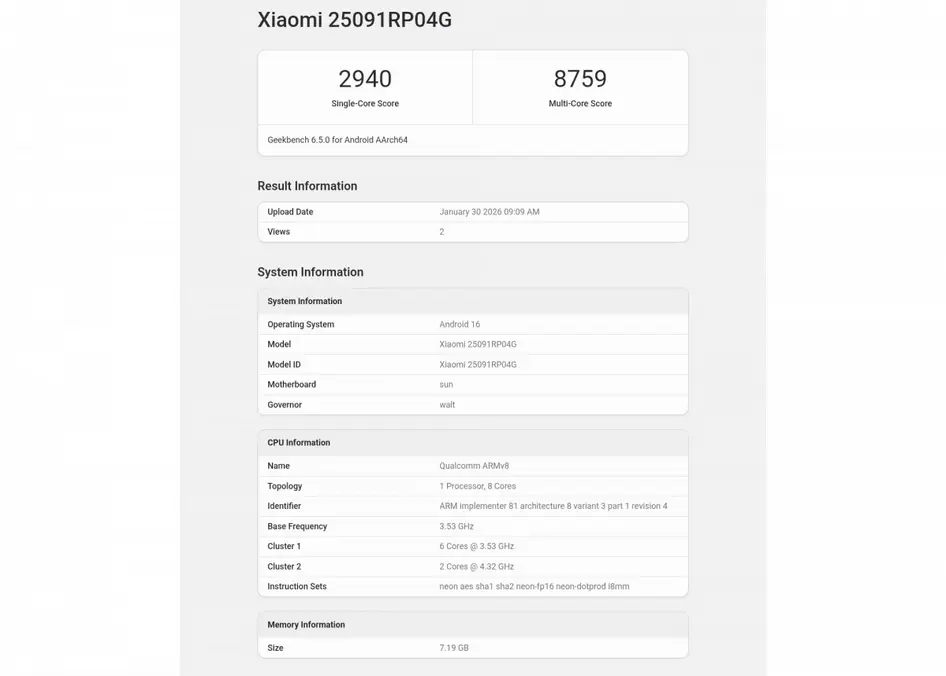 Xiaomi Pad 8 Pro готовится к глобальному дебюту, пройдя тестирование в Geekbench