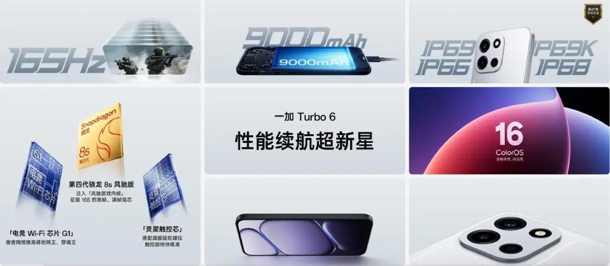 Представлены OnePlus Turbo 6 и 6V с аккумуляторами ёмкостью 9000 мА&middot;ч и быстрой зарядкой 80 Вт.