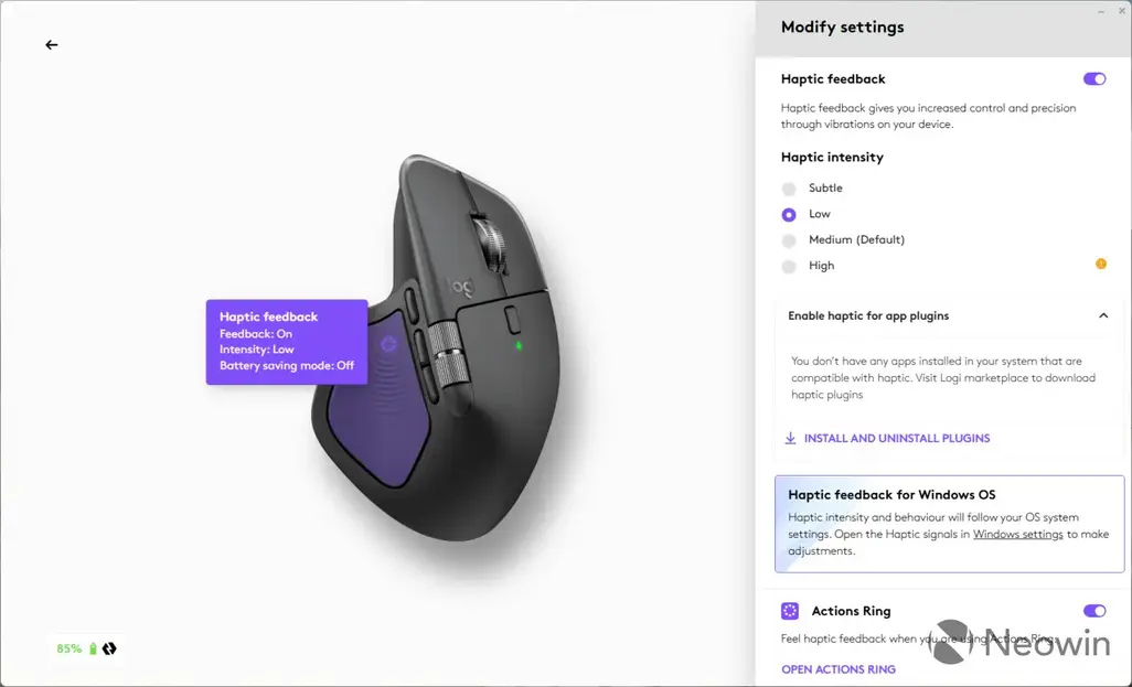 Logitech MX Master 4 теперь поддерживает нативную &laquo;haptics&raquo; в Windows 11