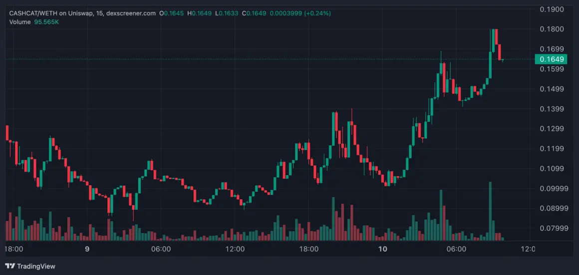 Новый мемкоин CASHCAT вывел сеть Robinhood в лидеры по объему торгов на DEX, обойдя Hyperliquid