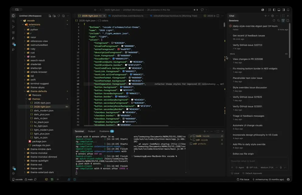 Майкрософт представляет Visual Studio Code 1.129 с предпросмотром современного интерфейса