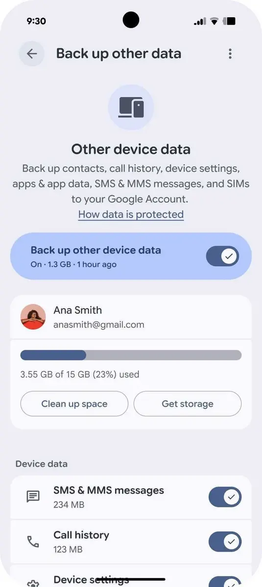 Google начнет учитывать резервные копии Android в объеме облачного хранилища: новые правила