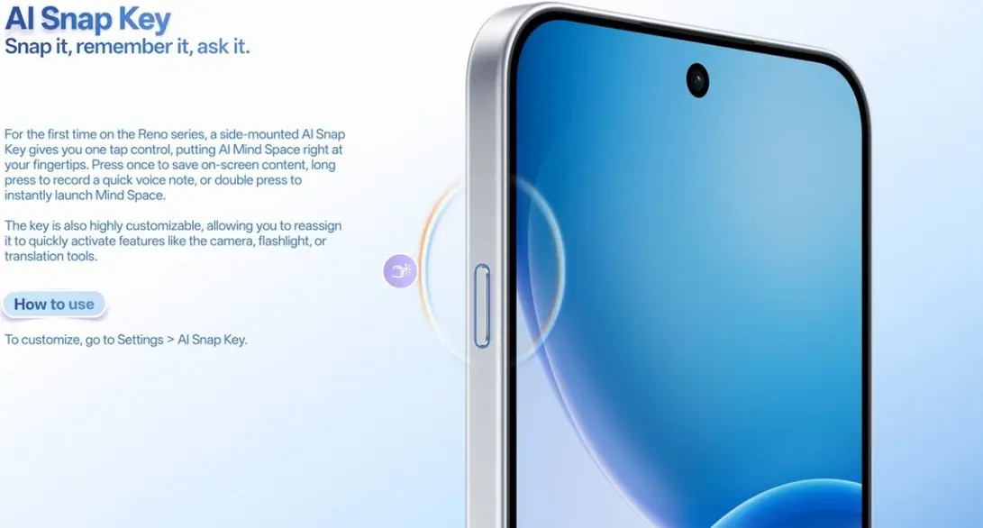 Представлены Oppo Reno16 F и Reno16 FS: 50 Мп ультраширокоугольная селфи-камера и клавиша AI Snap
