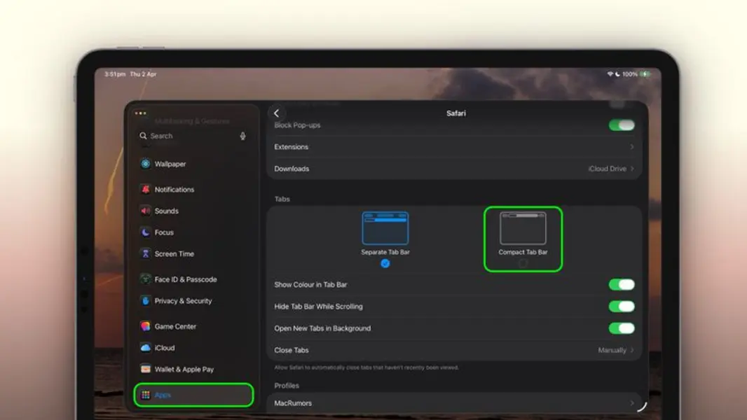 Компактная панель вкладок Safari снова доступна на Mac и iPad